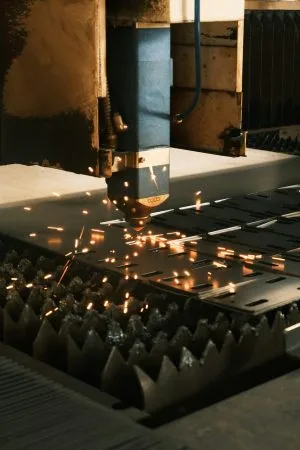 Industrial laser cutting metal